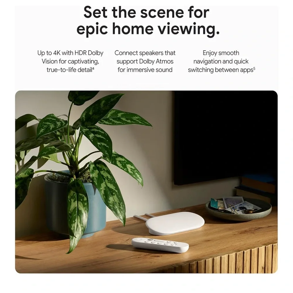 Google Streaming Device with Remote - Cream